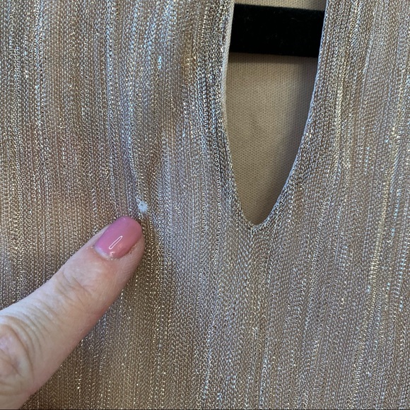 NWT! Adiva Lurex Shimmer Top- Rose Gold - Picture 6 of 10